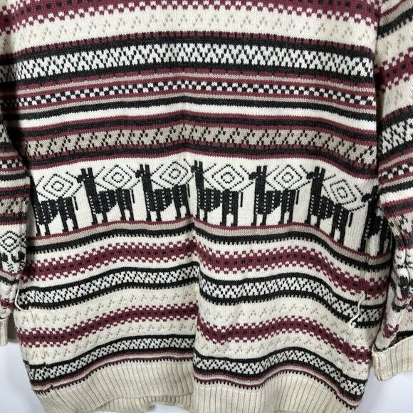 Vintage Lord Jeff Cardigan Alpaca Pattern Size Large striped knit western - Picture 7 of 9